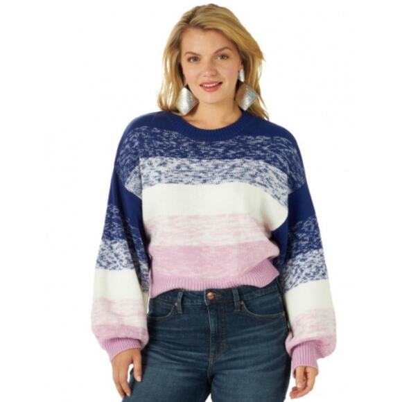 Wrangler Retro Abbey Crop Sweater Womens XL Balloon Sleeve Relaxed Festival - Picture 1 of 12